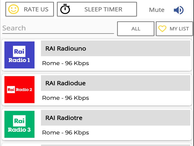Radio Italia App Interface